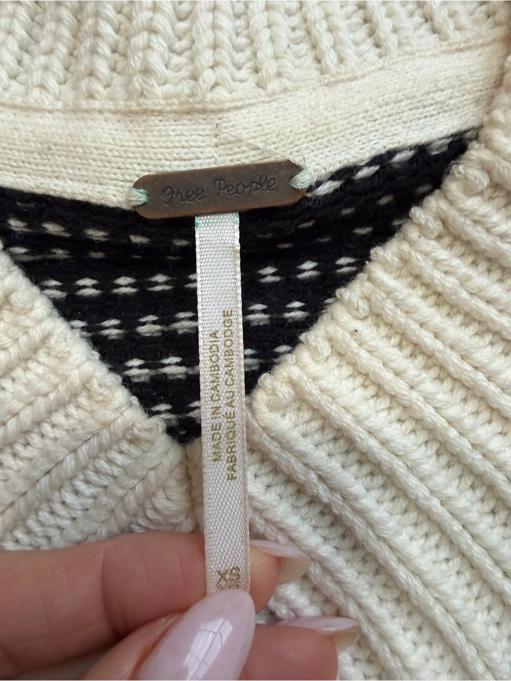 Free People Maisie Oversized Black & White Sweated Size XS - Picture 9 of 16